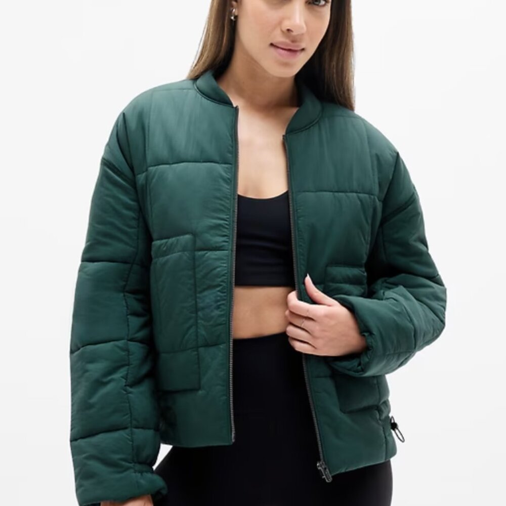 Athleta Forest Green Puffer Jacket